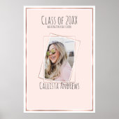 HANDTEKENING Foto Roos Gold Pink Graduparty Poster (Voorkant)