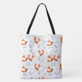 Handtekening Fox Heart Yellow Blue Coral Sinaasapp Tote Bag (Achterkant)
