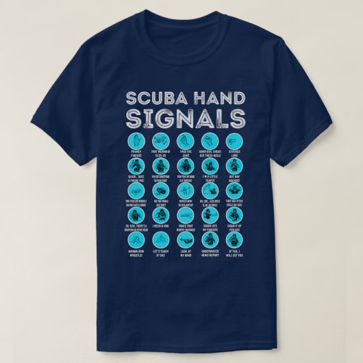 Handtekening Funny Diving Scuba Hand Signals T-shirt (Design voorkant)