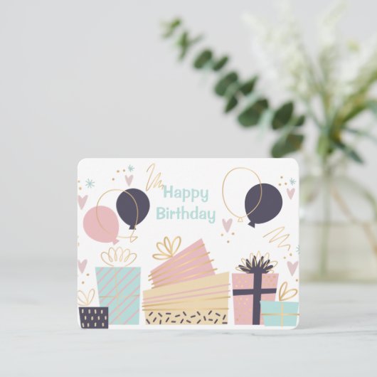 Handtekening geboortedag kaart (Staand voorkant)