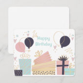 Handtekening geboortedag  kaart (Voorkant / Achterkant)