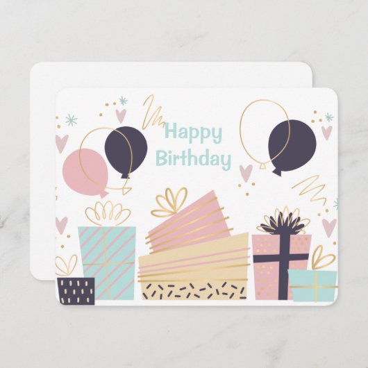 Handtekening geboortedag  kaart (Voorkant / Achterkant)