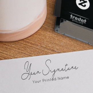 Handtekening + Gedrukte naam Zelfinkend Rubberstem Zelfinktende Stempel