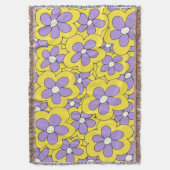 Handtekening Geel en Paars ventilatorontwerp Deken (Voorkant Verticaal)