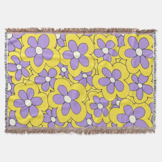 Handtekening Geel en Paars ventilatorontwerp Deken (Voorkant)
