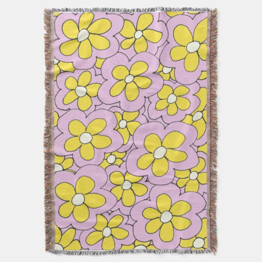 Handtekening Geel en roze ventilatorontwerp Deken (Voorkant Verticaal)