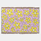 Handtekening Geel en roze ventilatorontwerp Deken (Voorkant)