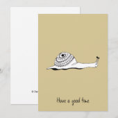 Handtekening geel Wenskaart met slak Kaart (Voorkant / Achterkant)