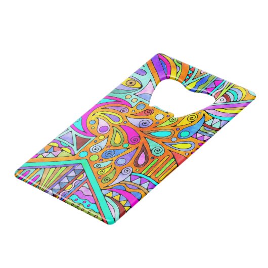 Handtekening gemaakt door EDDArt - Blah Blah Blah Creditkaart Flessenopener (Voorkant Gekanteld)