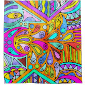 Handtekening gemaakt door EDDArt - Blah Blah Blah Douchegordijn (Voorkant)