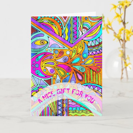 Handtekening gemaakt door EDDArt - Blah Blah Blah Kaart (Gele Bloem)