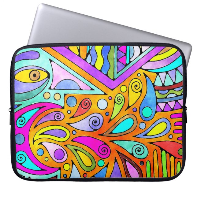 Handtekening gemaakt door EDDArt - Blah Blah Blah  Laptop Sleeve (Voorkant)