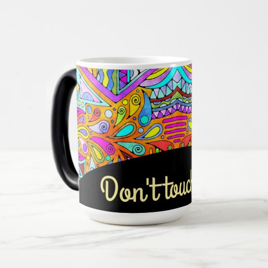 Handtekening gemaakt door EDDArt - Blah Blah Blah  Magische Mok (Voorkant links)