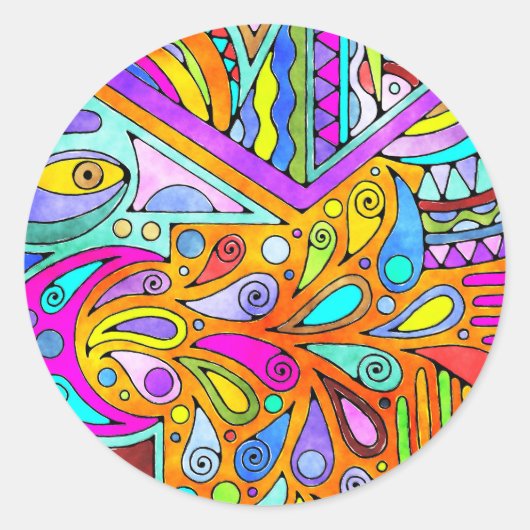 Handtekening gemaakt door EDDArt - Blah Blah Blah  Ronde Sticker (Voorkant)