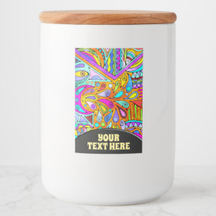 Handtekening gemaakt door EDDArt - Blah Blah Blah  Voedselcontainer Etiket