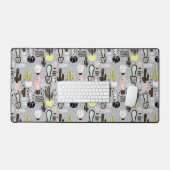 Handtekening gestructureerd cactus-patroon bureaumat (Keyboard & Muis)