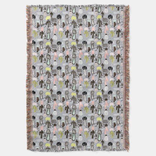 Handtekening gestructureerd cactus-patroon deken (Voorkant Verticaal)