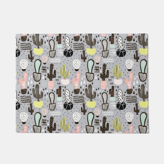 Handtekening gestructureerd cactus-patroon deurmat (Voorkant)