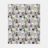 Handtekening gestructureerd cactus-patroon fleece deken (Voorkant)