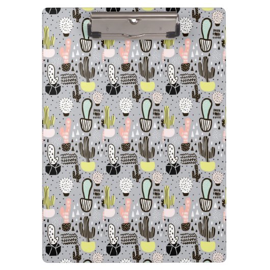 Handtekening gestructureerd cactus-patroon klembord (Voorkant)
