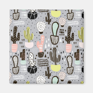 Handtekening gestructureerd cactus-patroon magneet