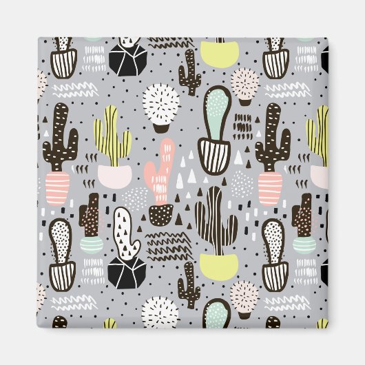 Handtekening gestructureerd cactus-patroon magneet (Voorkant)