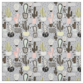 Handtekening gestructureerd cactus-patroon stof (Swatch)