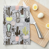 Handtekening gestructureerd cactus-patroon theedoek (Quarter Fold)