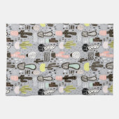 Handtekening gestructureerd cactus-patroon theedoek (Horizontaal)