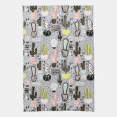 Handtekening gestructureerd cactus-patroon theedoek (Verticaal)