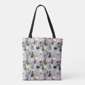 Handtekening gestructureerd cactus-patroon tote bag (Achterkant)