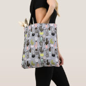 Handtekening gestructureerd cactus-patroon tote bag (Dichtbij)