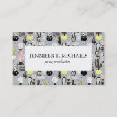 Handtekening gestructureerd cactus-patroon visitekaartje (Voorkant)