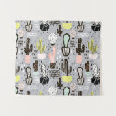 Handtekening gestructureerd cactus-patroon wandkleed (Voorkant (horizontaal))