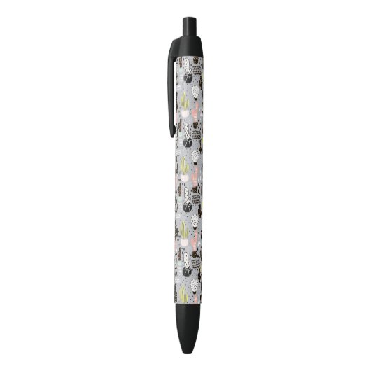 Handtekening gestructureerd cactus-patroon zwarte inkt pen (Top (Verticaal))