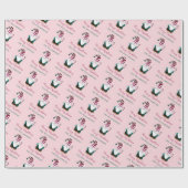 Handtekening Gnome Personalized Scandi Pink Cadeaupapier (Vlak)