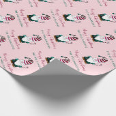 Handtekening Gnome Personalized Scandi Pink Cadeaupapier (Hoek)