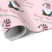 Handtekening Gnome Personalized Scandi Pink Cadeaupapier (Rol Hoek)