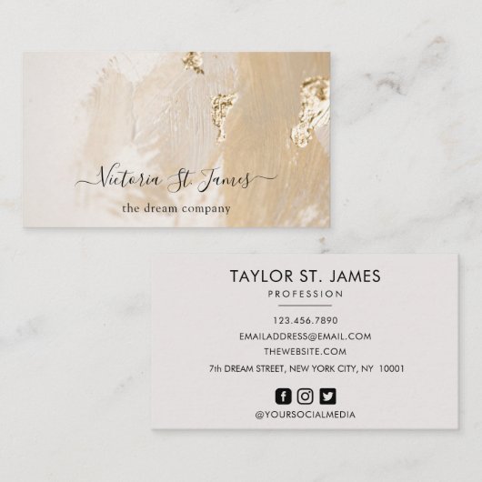 Handtekening  Gold Cream Visitekaartje (Voorkant / Achterkant)