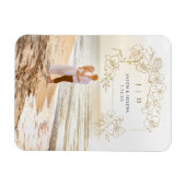 Handtekening Gold Floral slaat de datum op Magneet (Horizontaal)