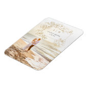 Handtekening Gold Floral slaat de datum op Magneet (Linkerzijde)