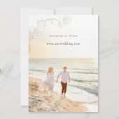 Handtekening Gold Floral slaat de datum op Save The Date (Achterkant)