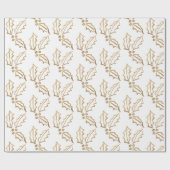 Handtekening Gold Foil Holiday Holly Cadeaupapier (Vlak)