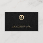 Handtekening Goud Monogram Financiële Professional Visitekaartje (Voorkant)