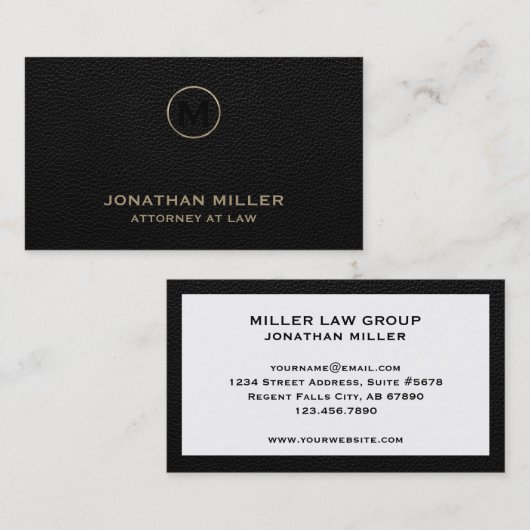 Handtekening Goud Monogram Juristen Visitekaartje (Voorkant / Achterkant)