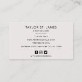 Handtekening  goudbeige schilderingen visitekaartje (Achterkant)