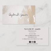 Handtekening  goudbeige schilderingen visitekaartje (Voorkant / Achterkant)