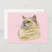 Handtekening grappige fluffy Ragdoll-kat Briefkaart (Voorkant / Achterkant)