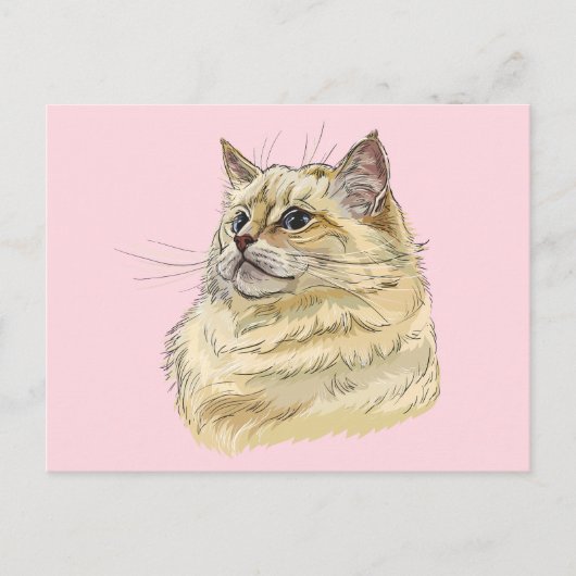 Handtekening grappige fluffy Ragdoll-kat Briefkaart (Voorkant)