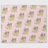 Handtekening grappige fluffy Ragdoll-kat Cadeaupapier (Vlak)